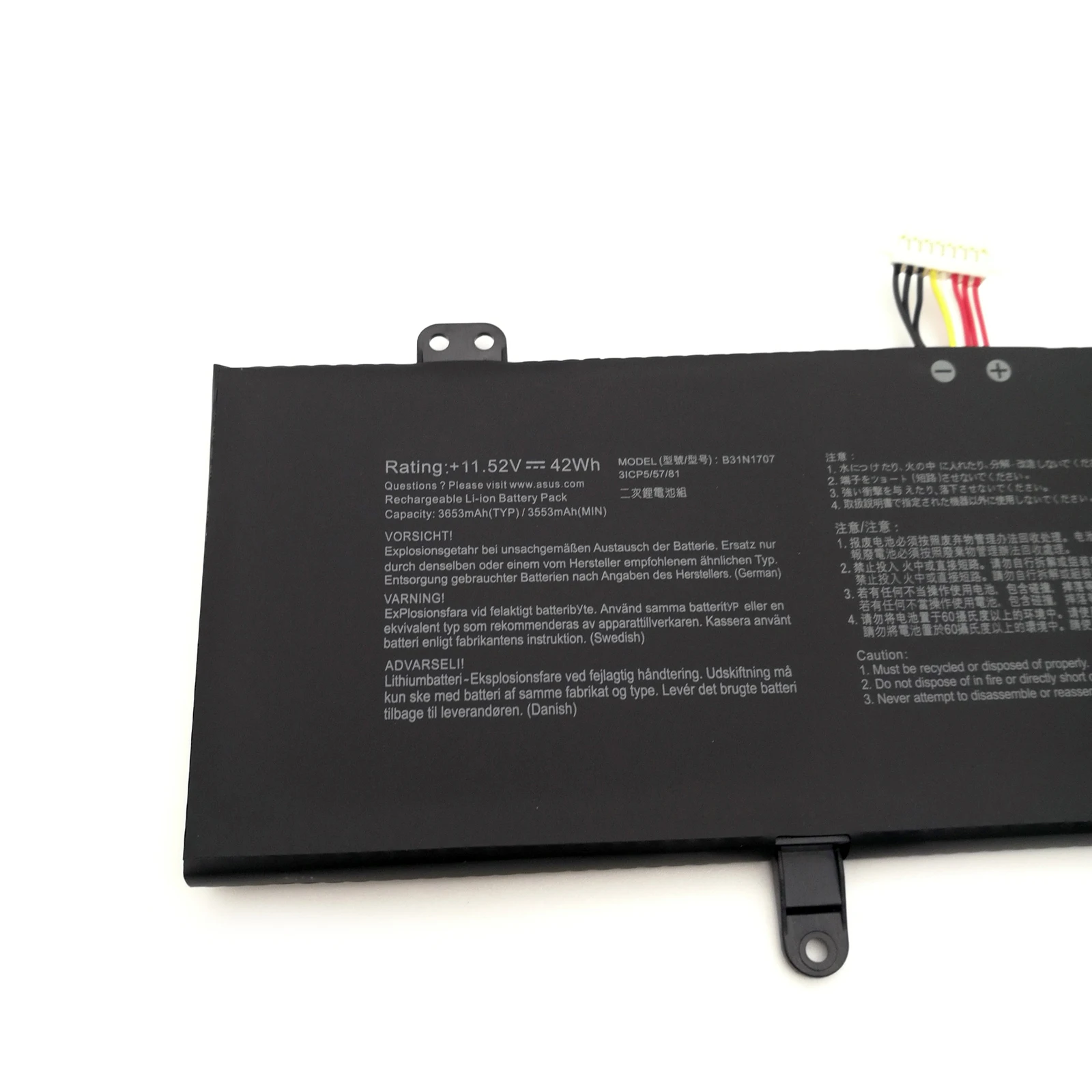 

B31N1707 Laptop Battery For Asus VivoBook 14 X411UA VivoBook S14 S410UN S4100V S4200U X411UA Series 11.52V 42Wh