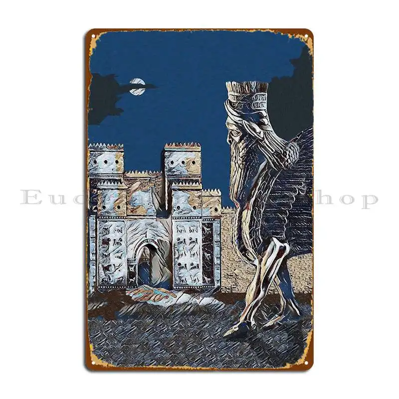 Ishtar Gate And Lamassu Metal Plaque Poster Create Club Customized Wall Custom Cinema Tin Sign Poster