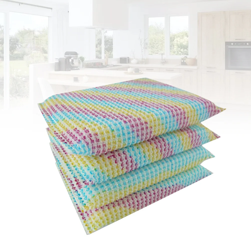 

4 Pcs Dishwashing Sponge Scouring Pad Scrubber Double Sided Pads for Kichen Cleaning