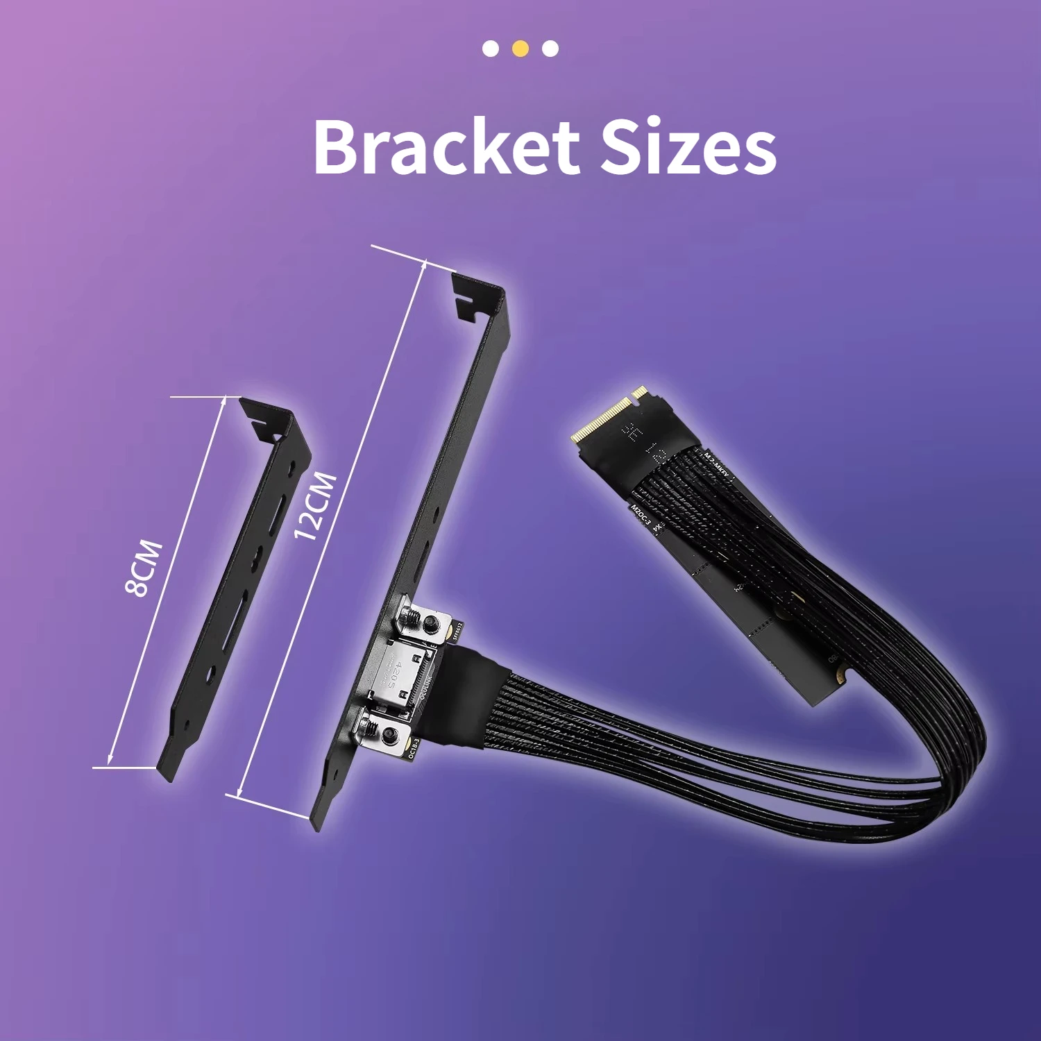 Kabel przedłużający M.2 do Oculink 4i, 64 Gbps, do komputerów stacjonarnych, adapter M2 M-key NVME do SFF8612, PCIe 4.0 X4 Gen4, posrebrzany. — zdjęcie produktu 4