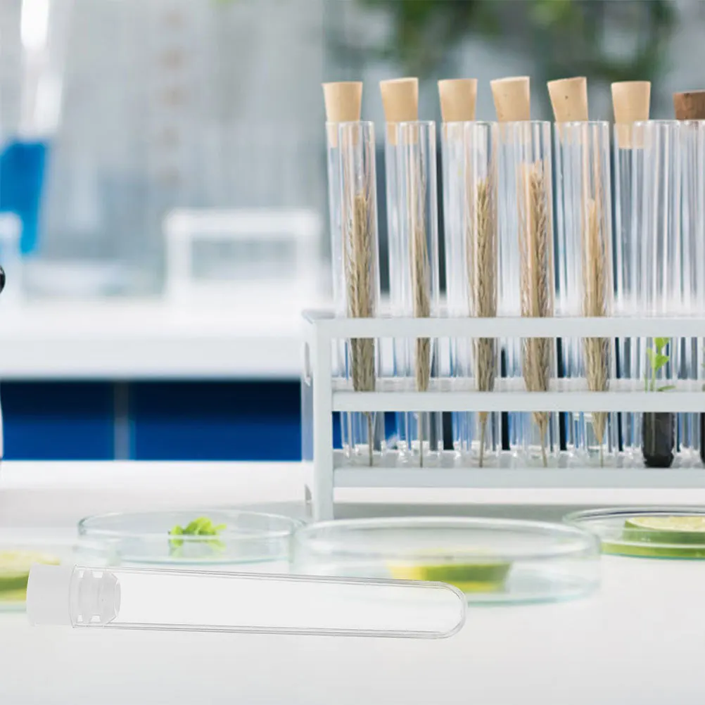 

100Pcs Clear Plastic Test Tube Small Test Tubes with Lids for Kids Science Lab Storage Tubes 7Ml Portable Leakproof