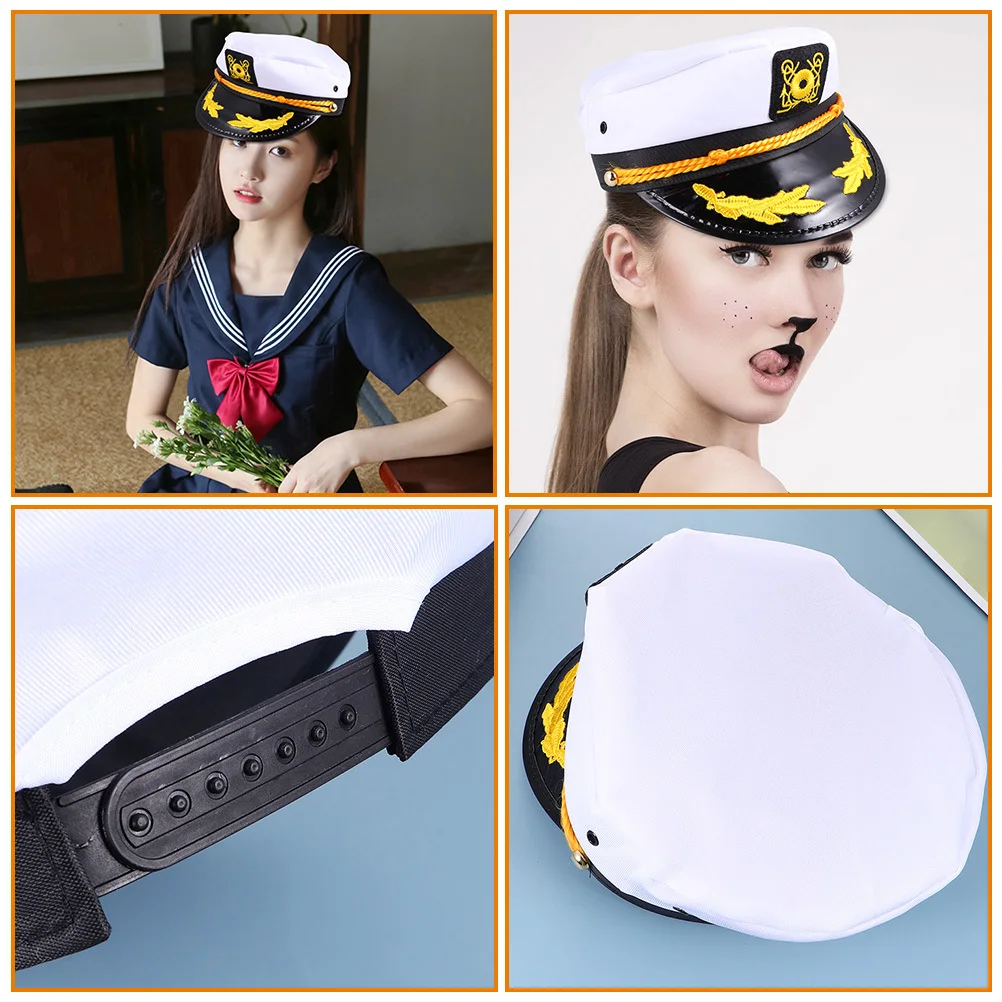 

2Pcs Captains Hat Embroidered Sailor Hat Cosplay Party Decorative Accessory Captain Cosplay Hats Captain Hats Boating Gifts