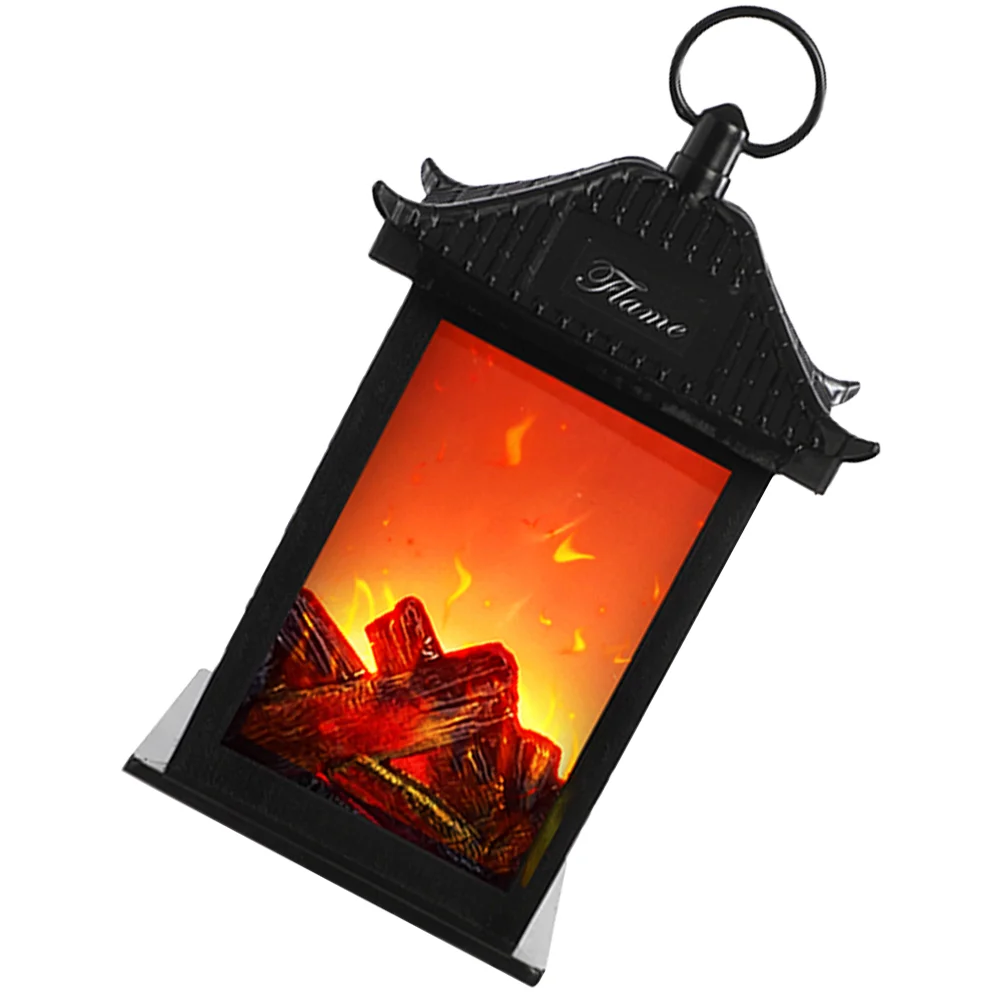 

Lantern Christmas Fireplace Decorative Hanging Lamp Light Xmas Party LED Decoration Plastic Child Handle