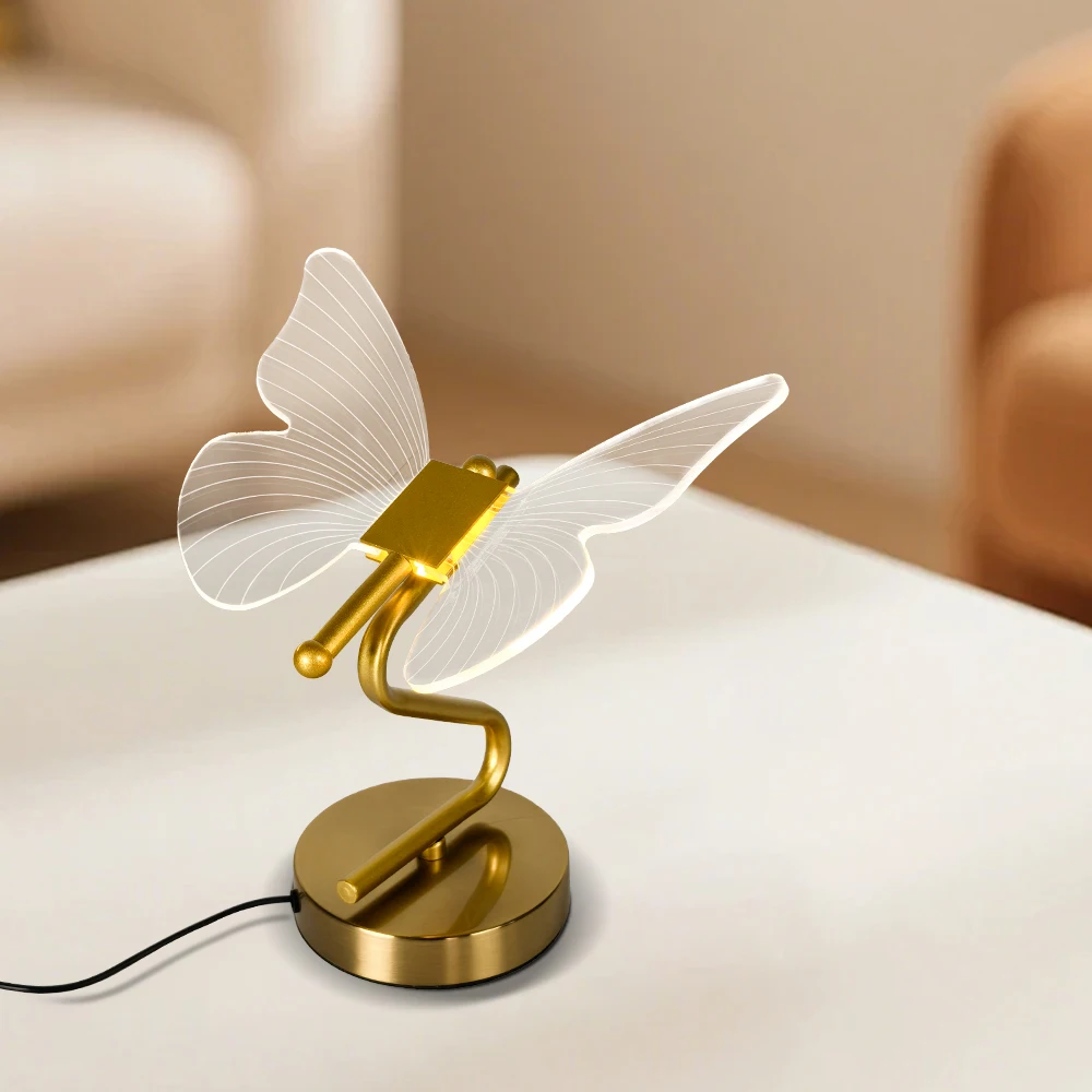 Butterfly Desk Lamp 3-Color Dimmable Butterfly Bedside Lamp Suitable For Living Room Bedroom Dining Room And Home Decoration