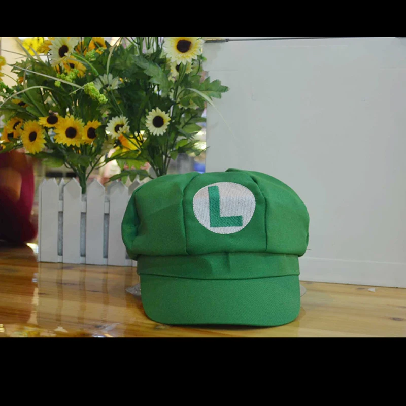 Super Luigi Bors sombreros Cosplay Anime disfraces de fiesta de Halloween accesorio Kawaii gorras coloridas regalos de navidad