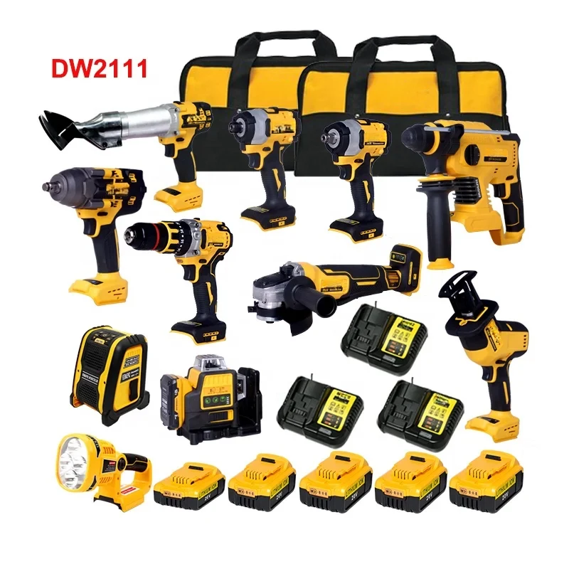 

EKIIV V New Good Quality Impact Drill Wrench Saw Angle Power Tools Combo Kit Cordls
