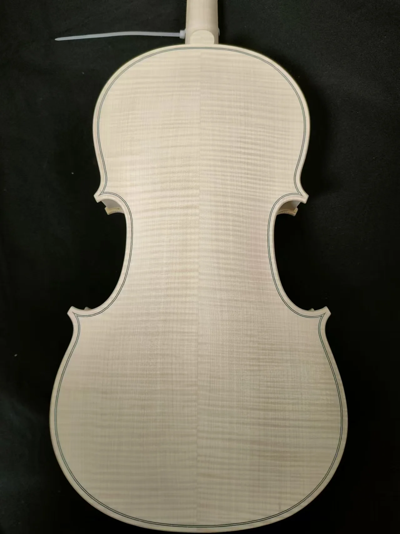 1PC Euroepan Wood White Violin 4/4 Flamed Maple Back Spruce Top Ebony Fingerobard ZHE24853#