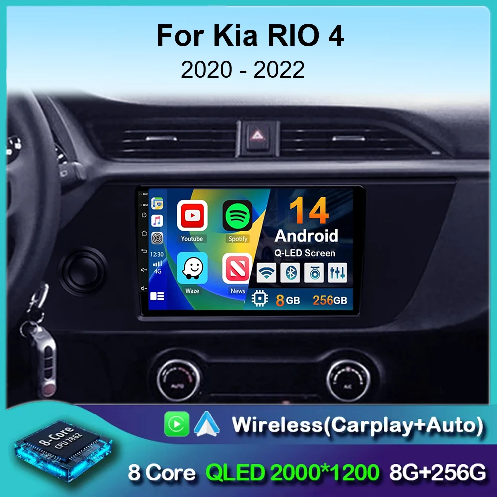 

Автомагнитола 2 DIN на Android 14 для KIA RIO 4 X-line 2020 2021 2022 с GPS-навигацией и мультимедийным проигрывателем