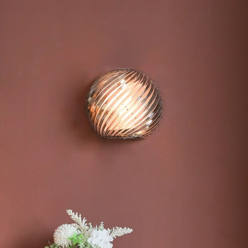 Striped Glass Lampshade Wall Lamps Postmodern Designer LED Wall Sconces Living Room Bedhead Hotel Aisle Illumination Wall Lights