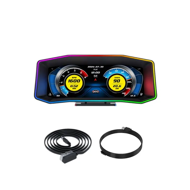 Top-Rated P4 OBD+GPS HUD Smart Multi-Function 6.2 Inch LCD Screen Slope Meter, Turbine, Accelerometer Head Up Display