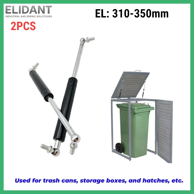 

2PCS 100N 150N 200N 310-350mm Universal Gas Spring Trash Cans Lift Support Gas Strut Metal Ball Joints Storage Boxes Hatches