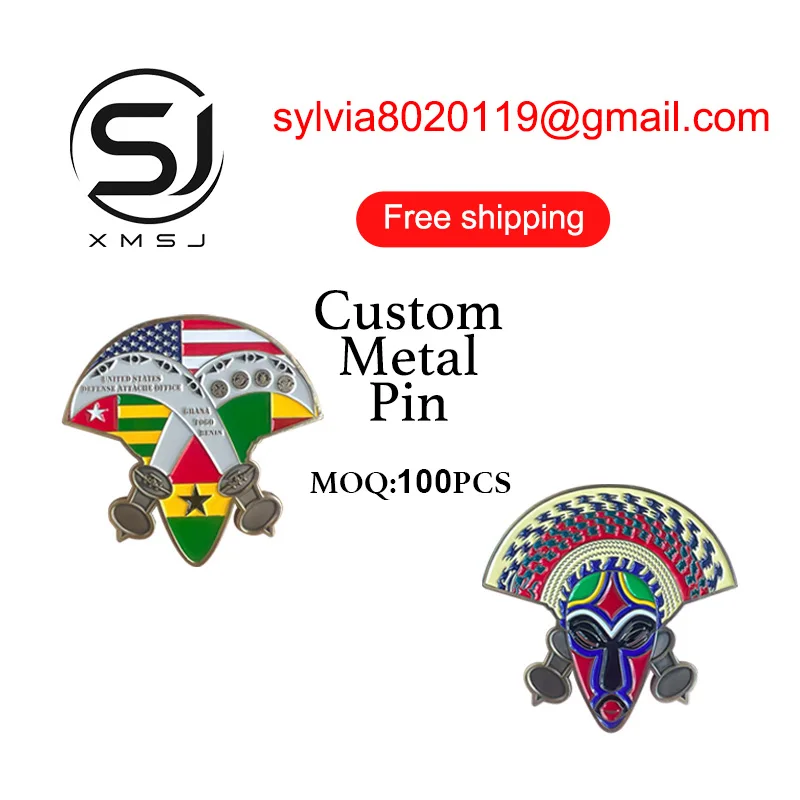 Custom Metal Badge, Creative Design Enamel Pin, School & Company Club Emblem, Gift Accessory, Bulk Customized Badges