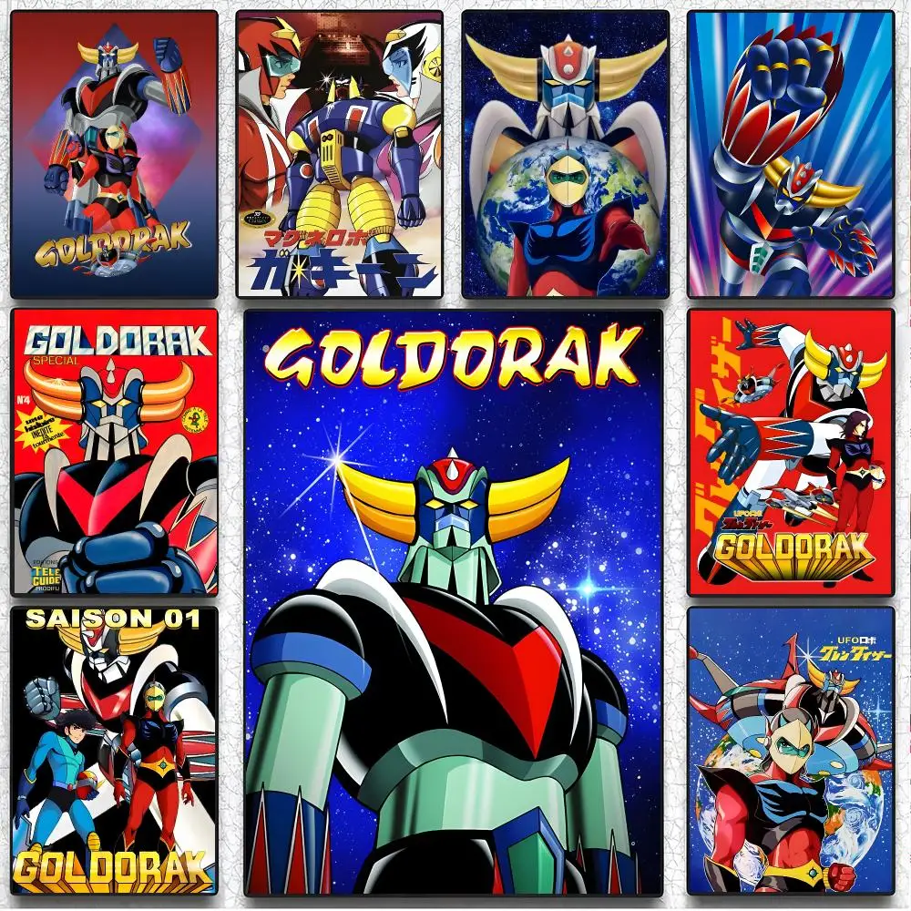 Retro Mecha Anime U-UFO Robot Grendizer Poster Art Wall Decor Indoor Outdoor for Collectors