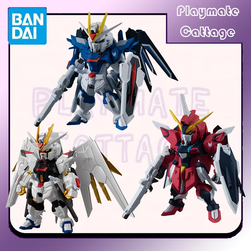 

In Stock BANDAI Original FW Shokugan SEED FREEDOM REVIVE "RISING&IMMORTAL&MIGHTY" STRIKE Anime Figure Model Toy Gift Children