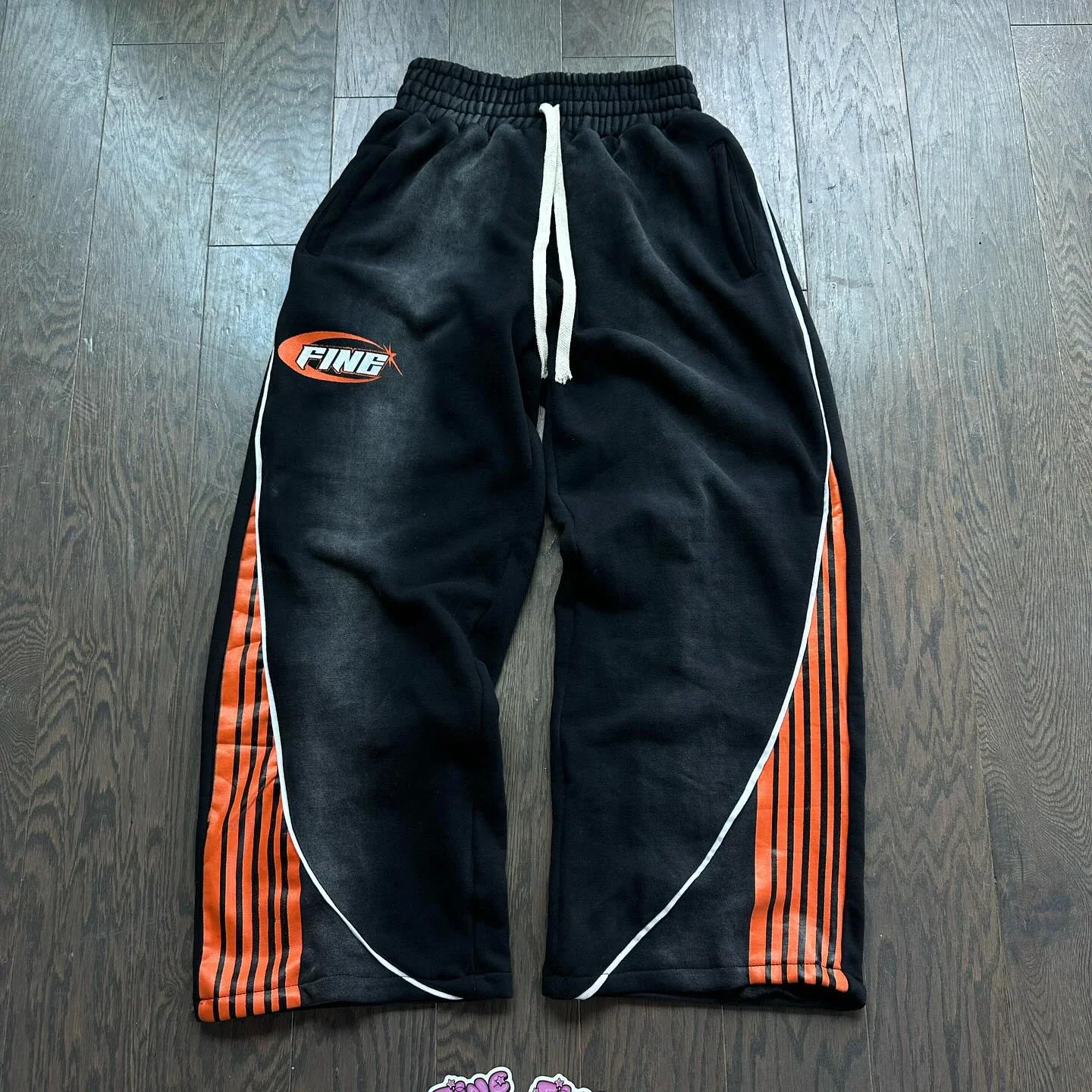 Pantalones Y2k de algodón con bordado a rayas, nueva moda Hip Hop street para hombre y mujer, pantalones de chándal con cordón, pantalones Cargo de gran tamaño