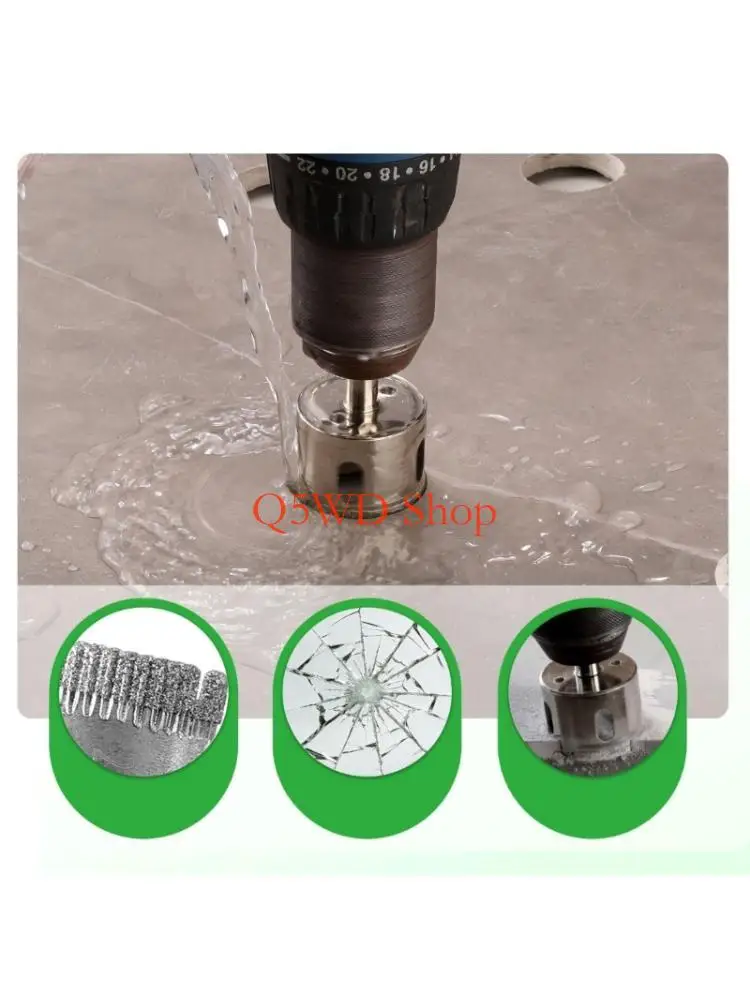 Q5WD 15Pcs Steel Hole Cutter Set With Double Suction Cups For Exact Drilling On Smooth Tile And Stone Surfaces