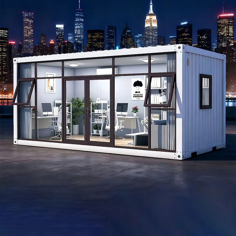 2026 Low Price Foldable Modular Container Prefab House Sunrooms Glass Mobile Houses with Windows for Coffee Shop or Office Use