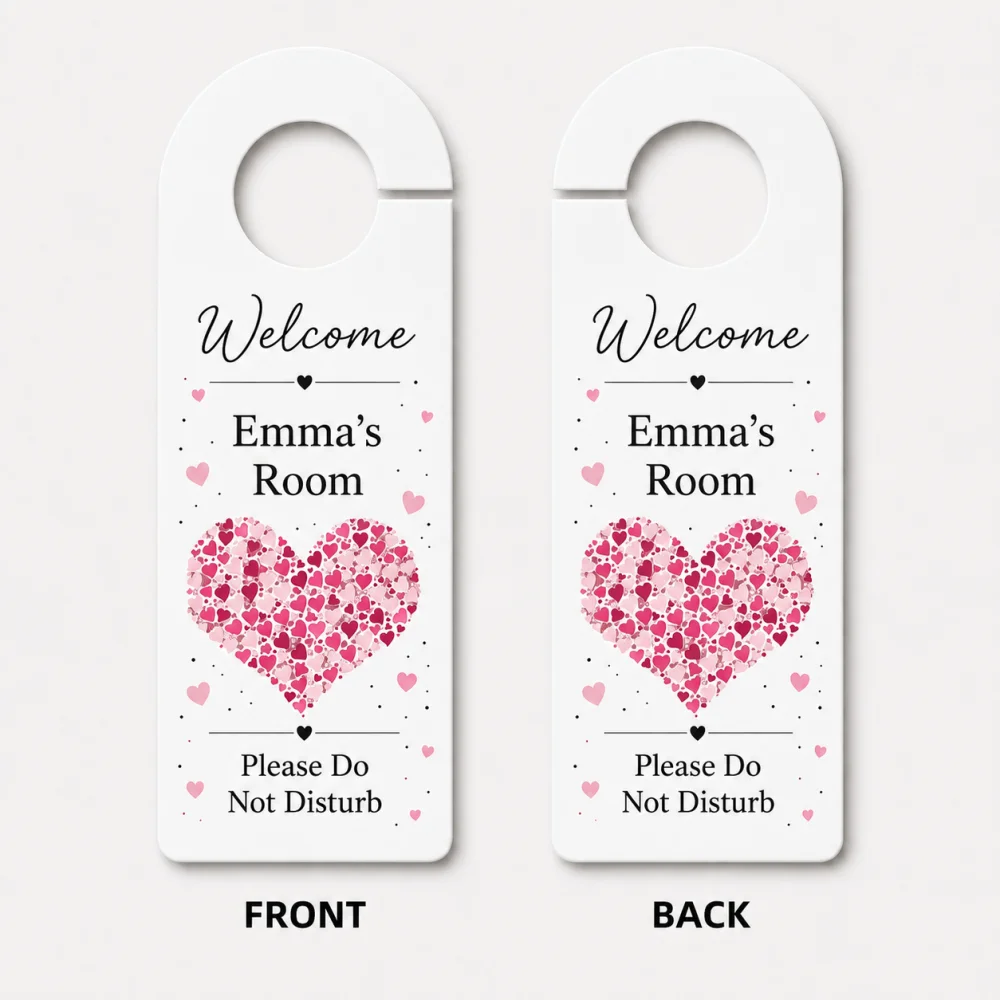 20Pcs Personalized Custom Your Text Photo Double Sided Desigh Customized Door Handle Pendant Room Hanging Sign Door Hanger