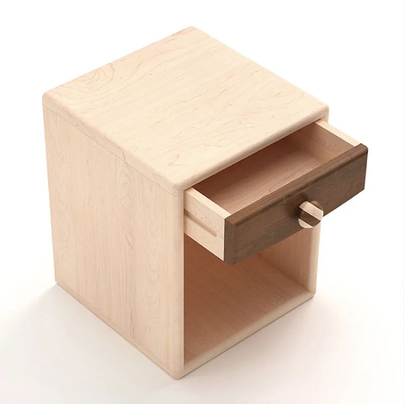 

Children's Casa bedside table Solid wood small apartment Simple bedside table Household bedroom Maple bedside table with drawers
