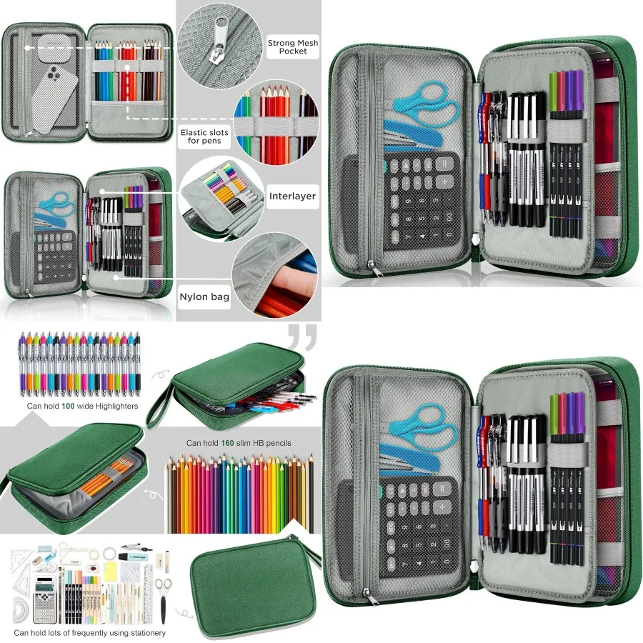 Aufbewahrungstasche mit großem Fassungsvermögen für Markierungsstifte, Federmäppchen, einfache Schreibwarentasche, Box, Kunstwerkzeug, Skizzen-Aufbewahrungslösungen, ideal für Bul