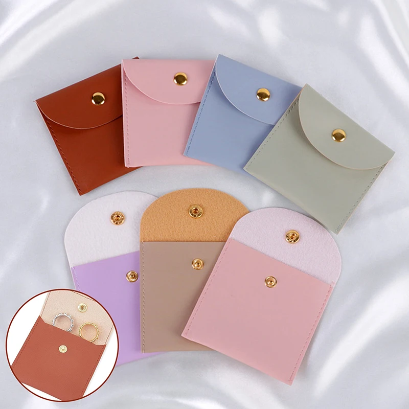 Pure Color Short Coin Purse Waterproof Large Capacity Jewelry Packaging Bag Money Bag Storage Bag Mini PU Leather Wallet