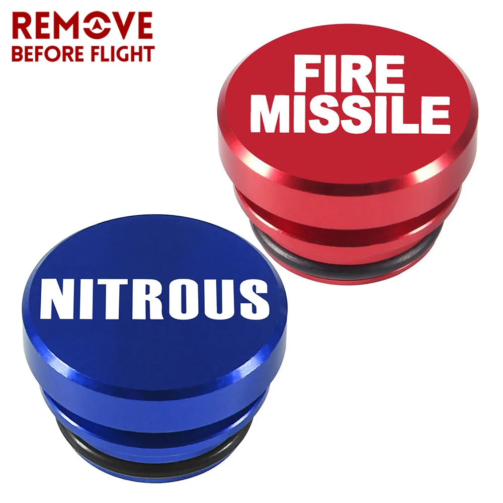 

2 PCS Aluminum Car Cigarette Lighter Plug Cover Nitrous EJECT FIRE MISSILE Button Fits Most Automotive Vehicles Boats 12V