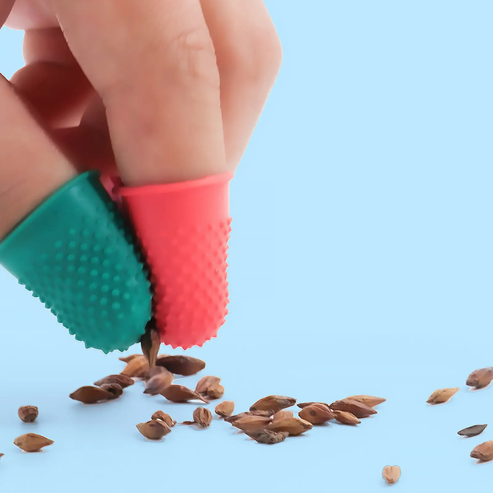 10Pcs Premium Finger Protective Cover Rubber Fingertip Guards Anti-Scald Non-Slip for Needlework Sewing Baking Handling Hot