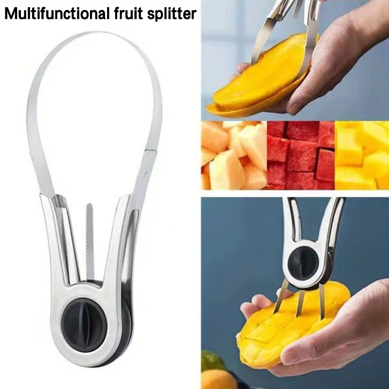 Edelstahl Mango Cutter Avocado Slicer Splitter Obst Melone Schneiden Messer Schäler Coring Gewürfelte Peeling Werkzeug Küche Gadgets