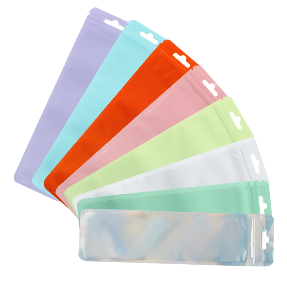 

300Pcs/Lot New Clear Sealable Colorful With Hang Hole With Zip Lock Packaging Bag For Beadable Pen Jewellery Accessories