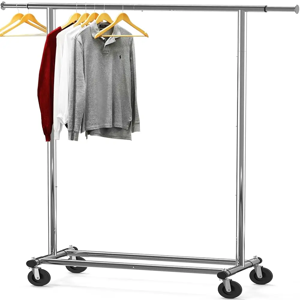 

Heavy Duty Clothing Garment Rack, 42 To 67 Hes Extensible Rod, Chrome