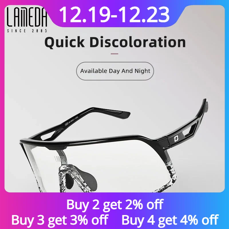 LAMEDA Phtotchromic Cycling Glasses Wind-proof Anti-UV Men Women Riding Sunglasses Goggles Bicycle Accessories