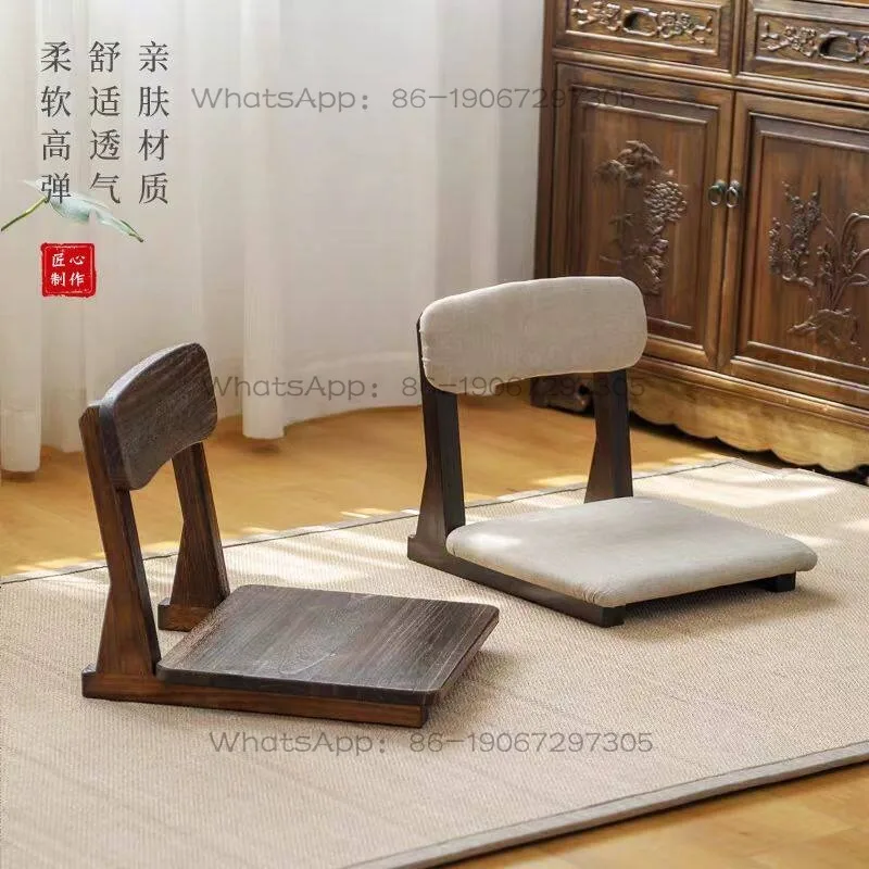 Chair Solid Wood Bay Window Sofa Chair Bed Backrest Room Chair Low Seat Legless Stool
