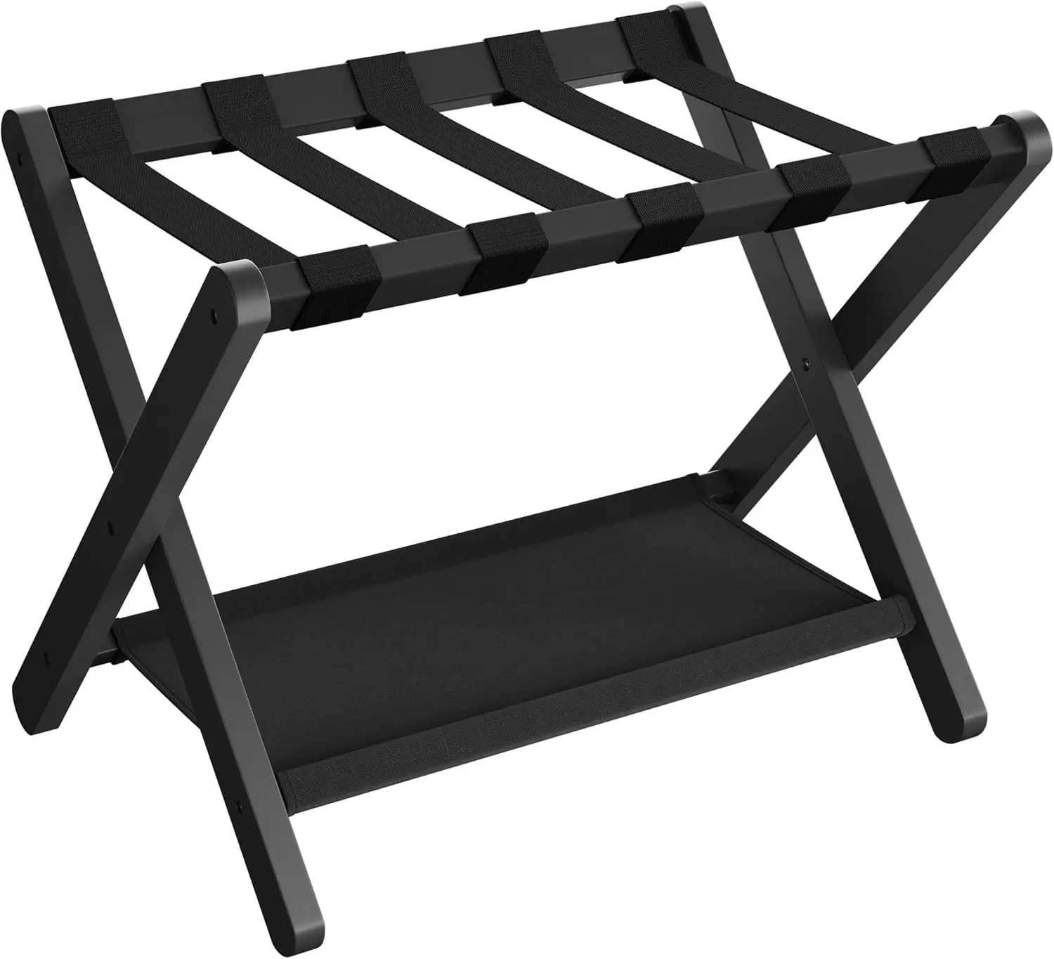Luggage Rack, Folding Suitcase Rack with Storage Rack for Guest Room, Hotel, Bedroom, Heavy Duty, 131 lbs