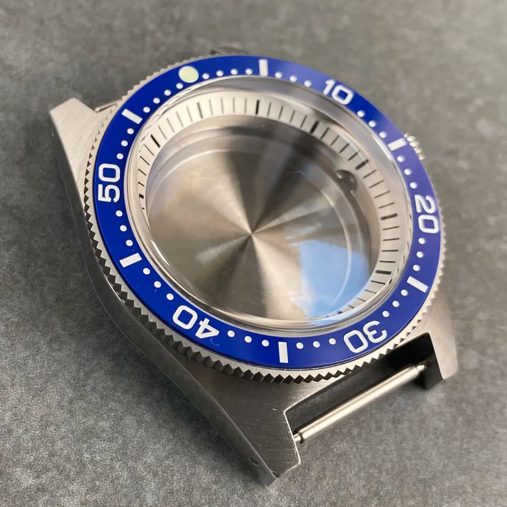 Корпус 41 мм + циферблат + стрелка + набор вставок подходит для 62MAS NH35A NH36A Лук Сапфировое стекло Завинчивающийся керамический безель с короной