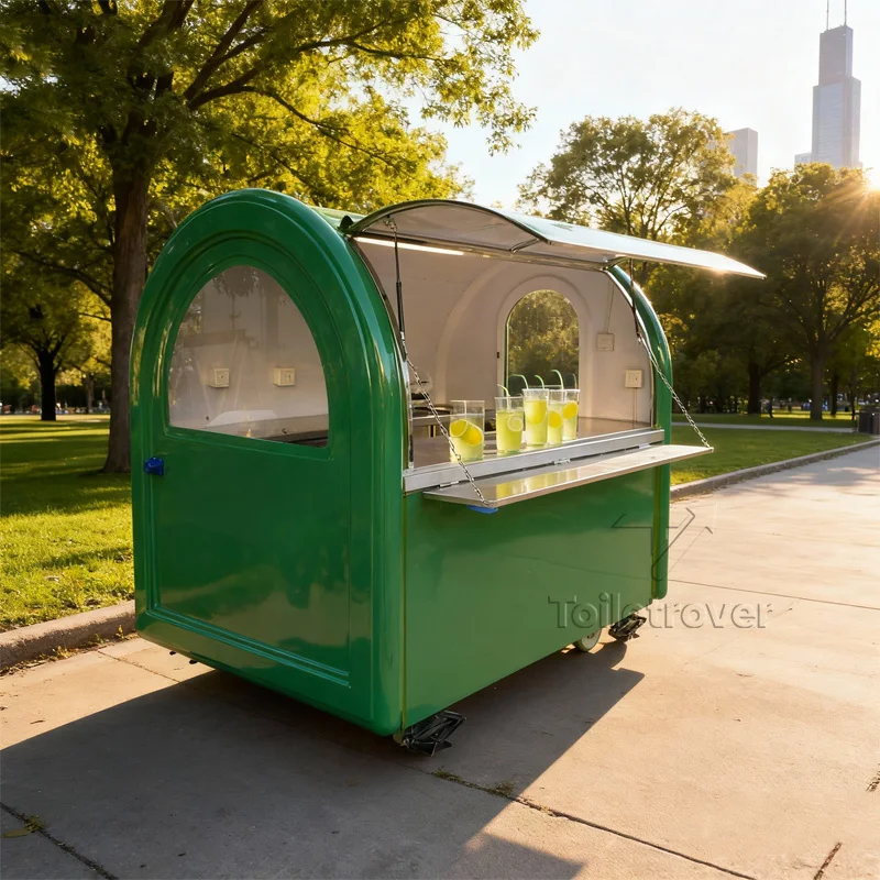 

Mobile Street Commercial Food Truck Body Coffee Bubble Tea Sweet Snack Juice Beverage Food Trailer with Full Kitchen