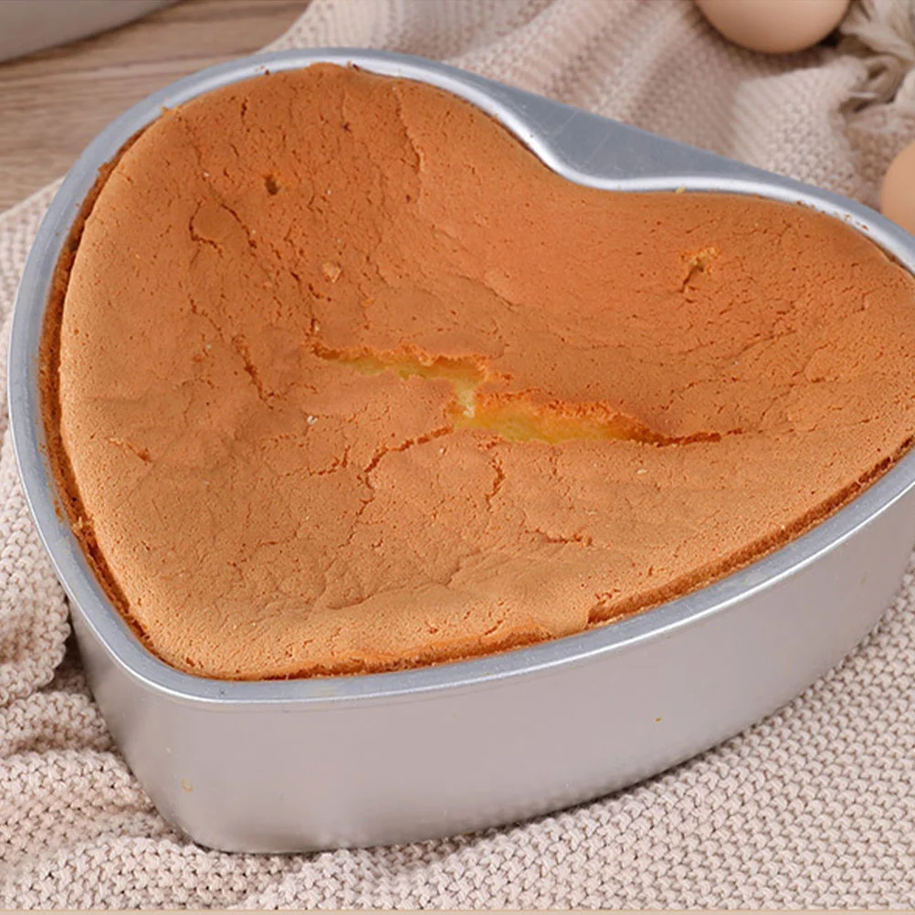 

2 Pcs Heart Cake Mold DIY Pan Baking Shape Pans Heart-shaped Aluminum Alloy Making