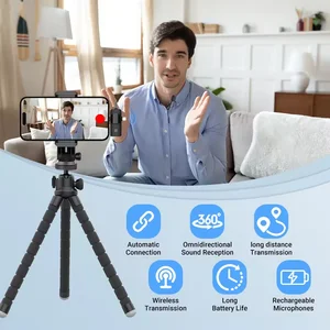 Basix-Mini Wireless Lavalier Microphone, Portable, Audio, Video Recording, Lapel Mic, iPhone, iPad, Game, Phone, Type C 12 Main Sales Microphone Wireless for Mobile - №11