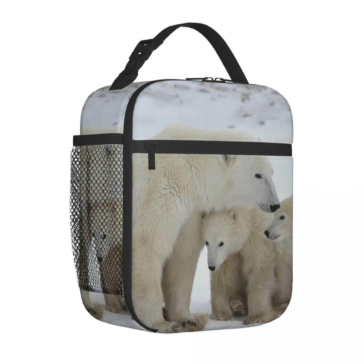 Polar Bear Animal Portable Aluminum Foil Thickened Insulated Lunch Bag Insulated Lunch Waterproof Insulated Lunch Tote Bag