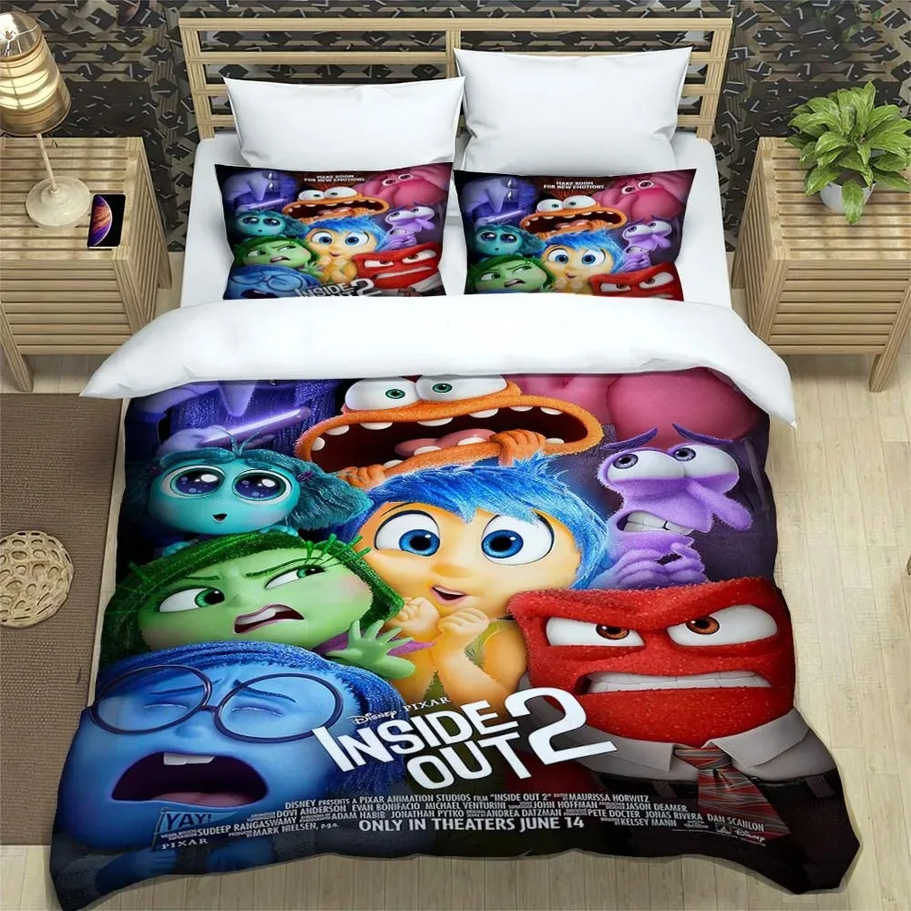 inside out duvet cover pillowcase disney gift furniture room bedroom decor bedding set kit boy girl duvet cover cartoon large