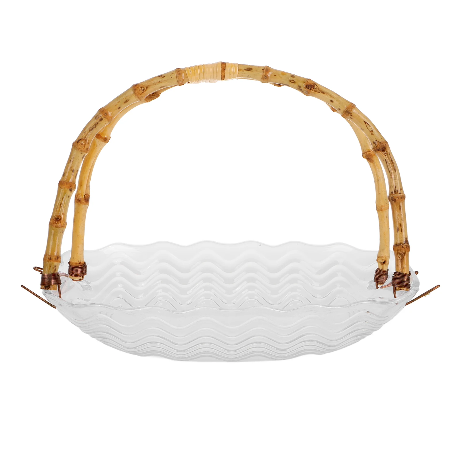 

Large Capacity Fruit Plate with Handle Reusable Candy Snack Bowl Decorative Kitchen Living Room Table Desktop Decor