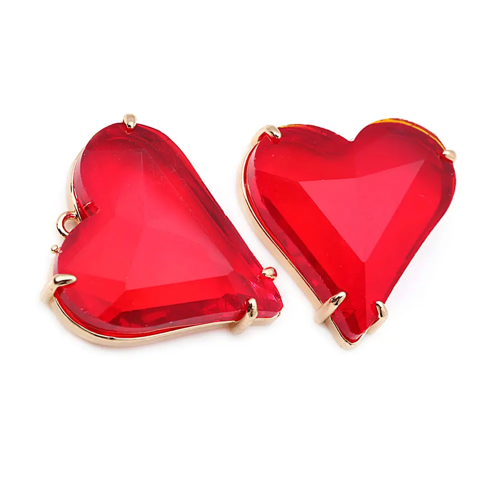 6PCS 18K Gold Color Brass Heart Charms Pendants High Quality Necklace Earrings Diy Jewelry Accessories image 3