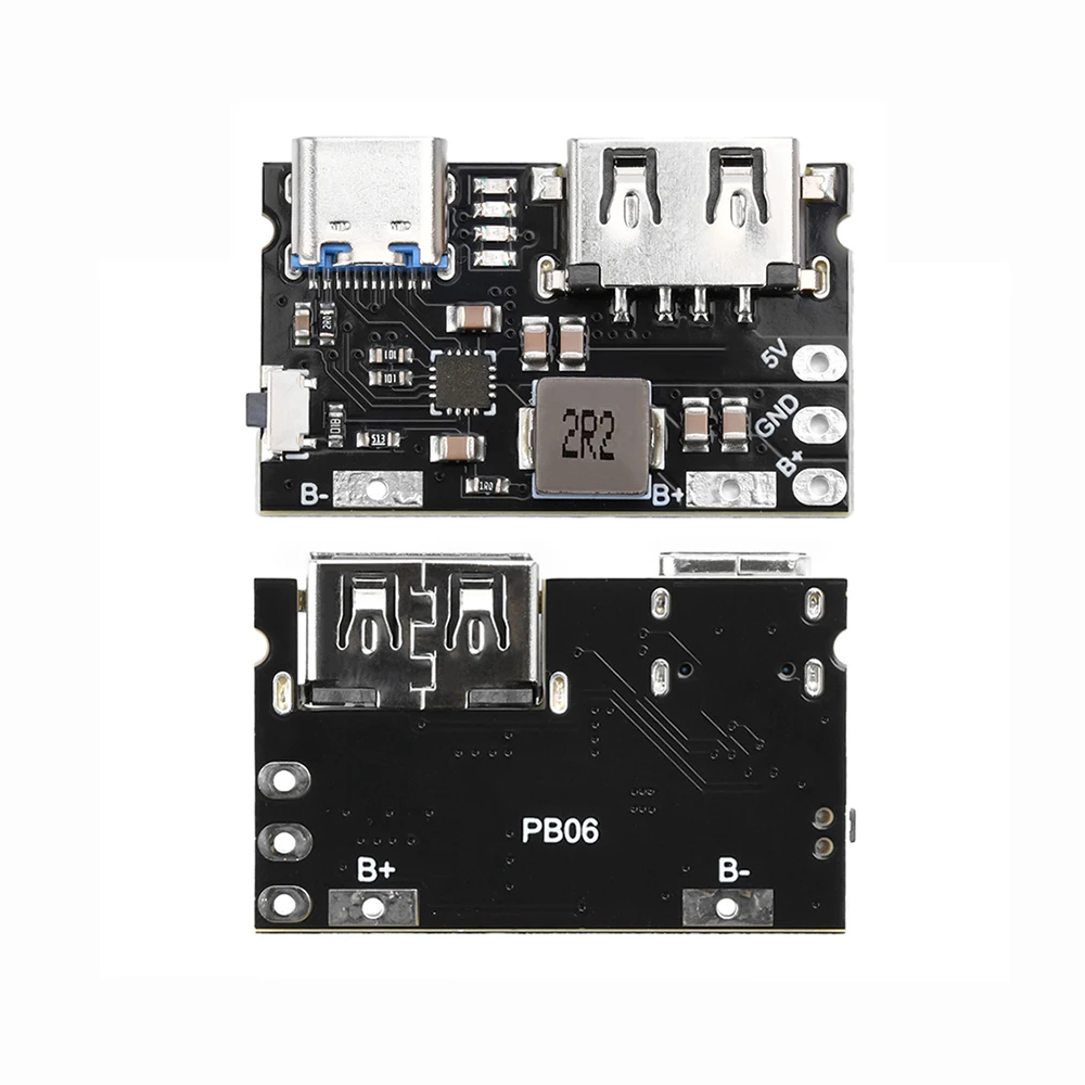 TYPE-C + USB 5V2.4A Charger/discharger Module Single Lithium Battery Charger/discharger Module 5V Continuous Output