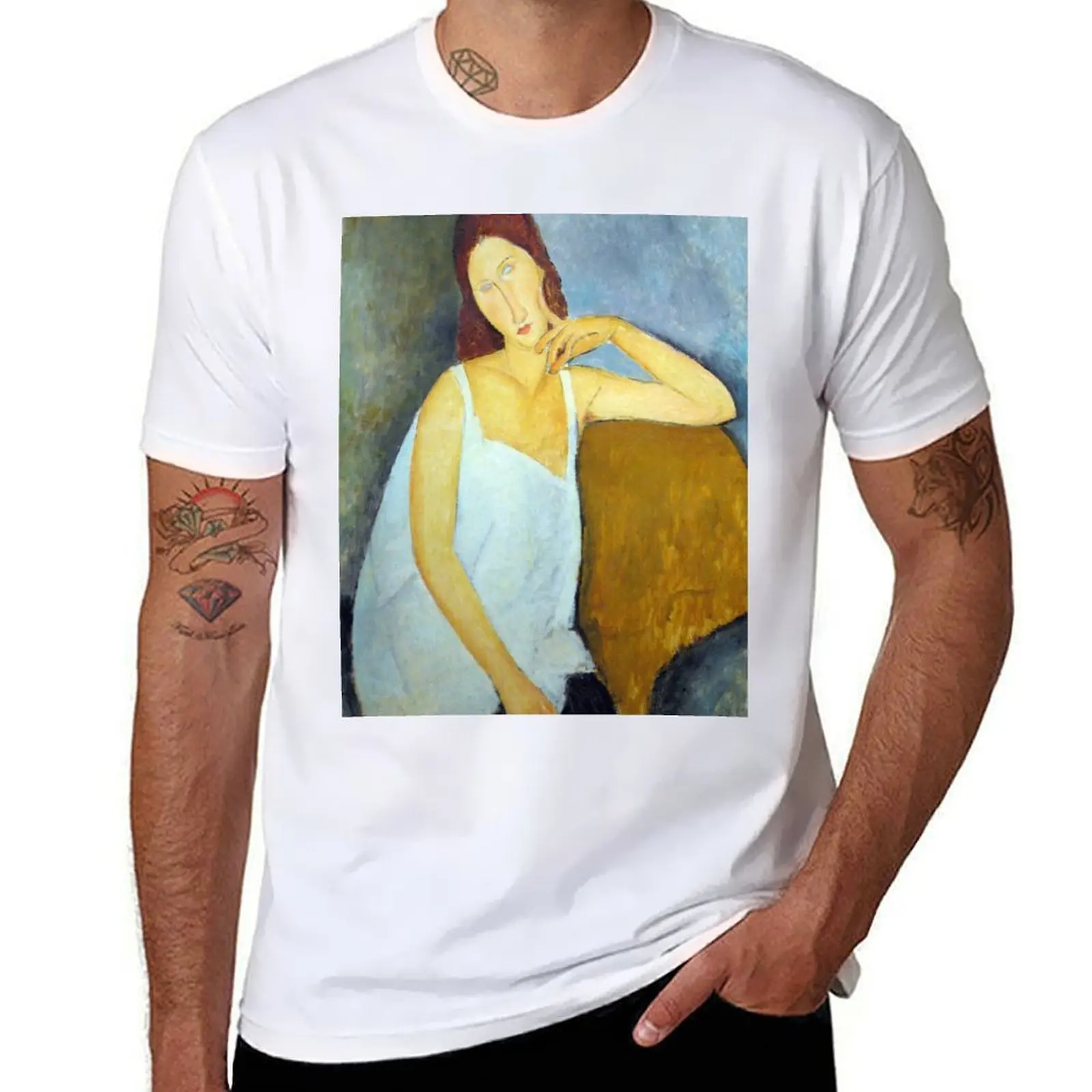 

Vintage Amedeo Modigliani Jeanne Hebuterne Anagoria 1919 T-Shirt cotton t shirt pack anime t shirts oversize T-shirt