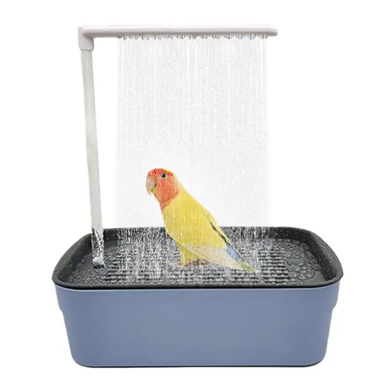 Parrot Bath Box With Multiple Faucets Automatic Shower Bathtub Multi-functional Container Bath For Cage Parakeet Bathroom Toys