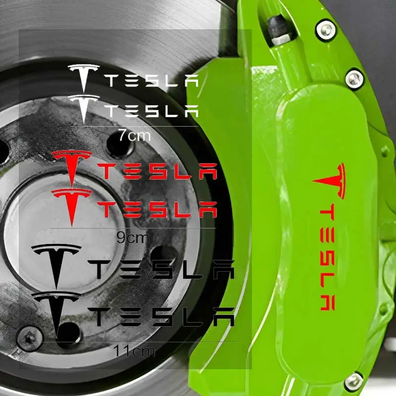 

6pcs Car Caliper Stickers Tire Brake Cover Vinyl Film Body Decals for Tesla Model X S Model Y 3 Roadster P75D P85D P90D P100D