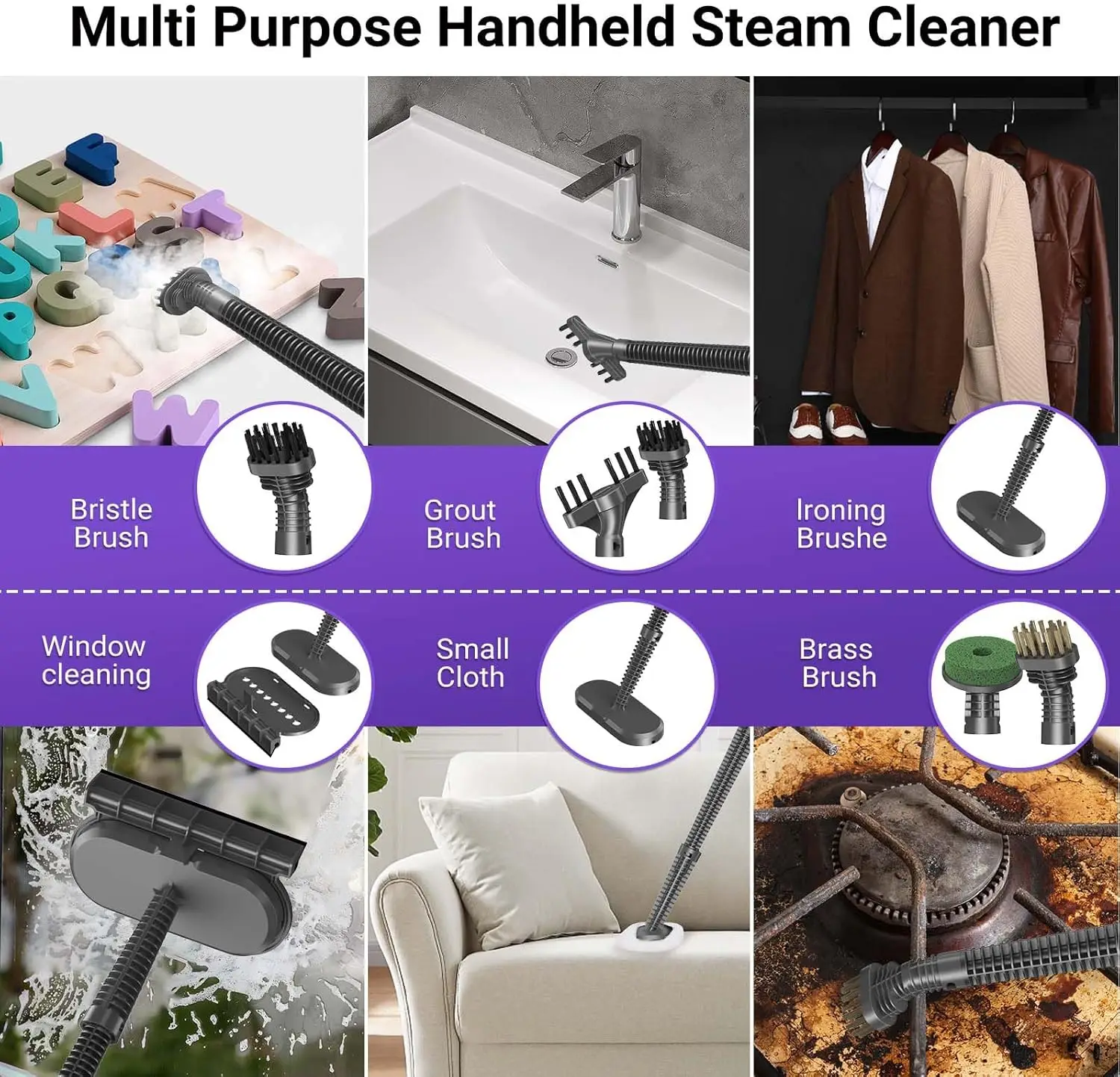 Mop for Floor Cleaning - 29 in 1 Heavy Duty Powerful Handheld Steam Cleaner Auto & Manual Steam for Hardwood Tile Laminate Marbl