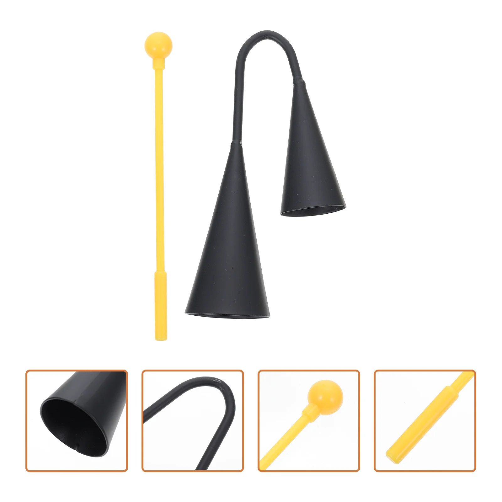 

1 set 1 Set Double Trumpet Percussion Instrument For Kids Music Education Two Tone Bell Agogo Bell Metal Cowbells Samba Musical
