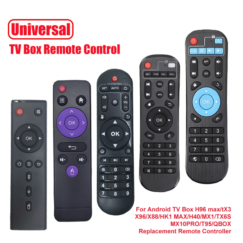 Télécommande IR de Remplacement pour Android TV Box, H96 max/tbery/X96/X88/HK1 MAX/H40/MX1/cruc6S/MX10PRO/T95/QBOX