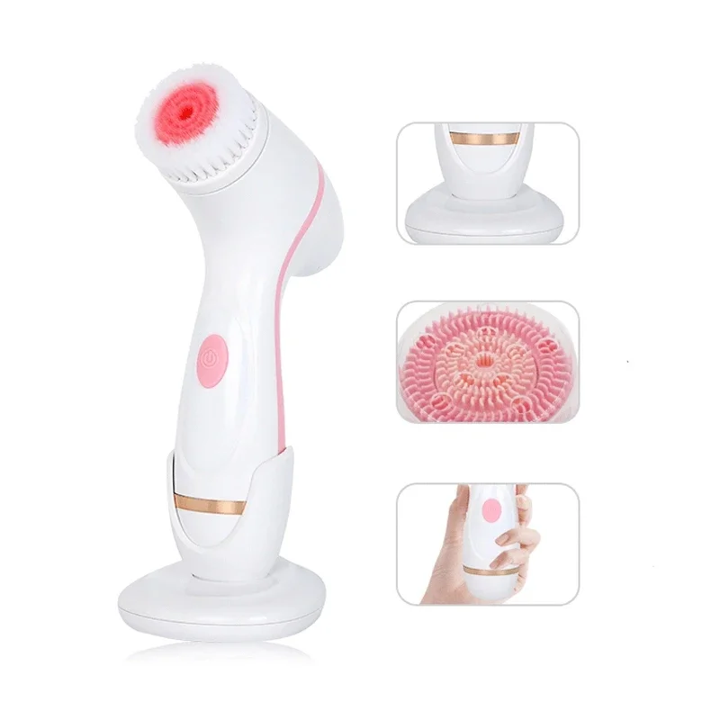 3 In 1 Electric Cleansing Brush Sonic Rotating Cleansing Brush Galvanic Facial Spa System Deeply Clean and Remove Blackheads