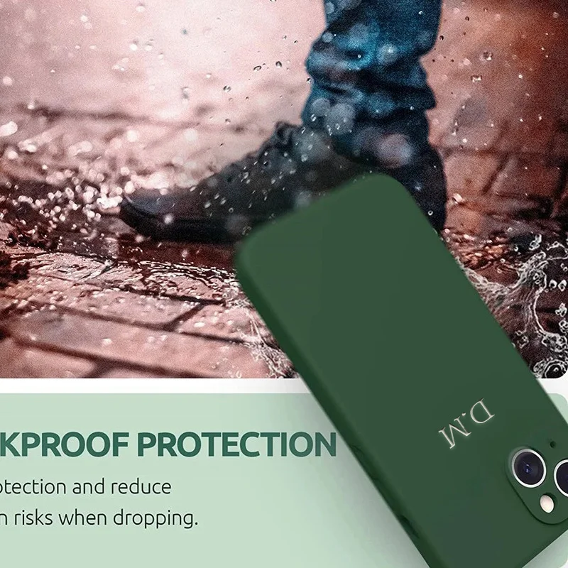 Чехол с персонализированным именем и интимными буквами для iPhone 15 14 13 12 11 Pro Max 3D индивидуальный Мягкий чехол из жидкого силикона 14 15 Pro Max